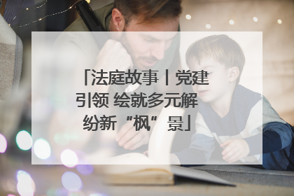 法庭故事丨党建引领 绘就多元解纷新“枫”景