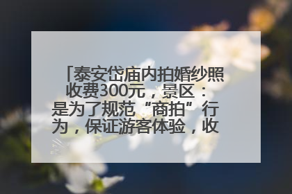 泰安岱庙内拍婚纱照收费300元，景区：是为了规范“商拍”行为，保证游客体验，收取费用全部上交国库