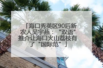 海口秀英区90后新农人吴宇燕：“双语”推介让海口火山荔枝有了“国际范”
