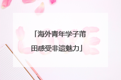 海外青年学子莆田感受非遗魅力