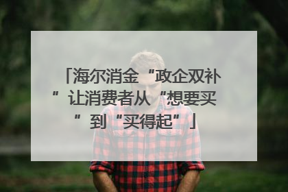 海尔消金“政企双补”让消费者从“想要买”到“买得起”