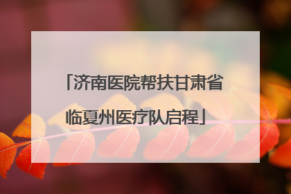 济南医院帮扶甘肃省临夏州医疗队启程