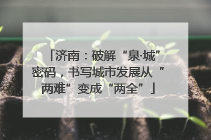 济南：破解“泉·城”密码，书写城市发展从“两难”变成“两全”