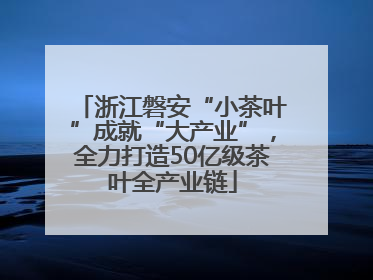 浙江磐安“小茶叶”成就“大产业”，全力打造50亿级茶叶全产业链
