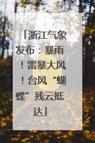 浙江气象发布：暴雨！雷暴大风！台风“蝴蝶”残云抵达