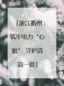 浙江衢州：筑牢电力“心脏” 守护清凉一夏