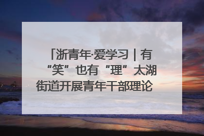 浙青年·爱学习｜有“笑”也有“理”太湖街道开展青年干部理论宣讲“开放麦”