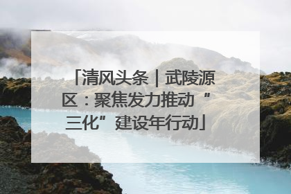 清风头条｜武陵源区：聚焦发力推动“三化”建设年行动