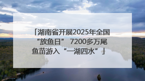 湖南省开展2025年全国“放鱼日” 7200多万尾鱼苗游入“一湖四水”