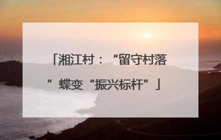 湘江村：“留守村落”蝶变“振兴标杆”