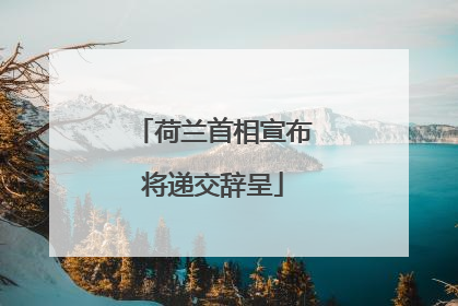 荷兰首相宣布将递交辞呈