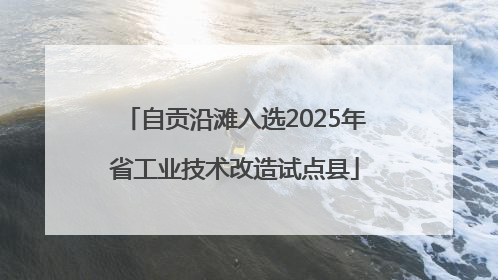 自贡沿滩入选2025年省工业技术改造试点县
