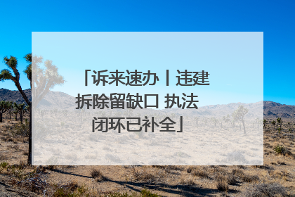 诉来速办丨违建拆除留缺口 执法闭环已补全