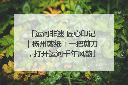 运河非遗 匠心印记｜扬州剪纸：一把剪刀，打开运河千年风韵