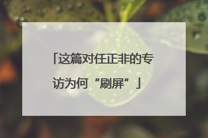 这篇对任正非的专访为何“刷屏”