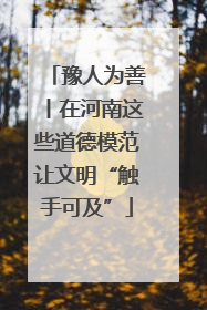 豫人为善丨在河南这些道德模范让文明“触手可及”