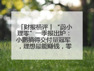 财报横评丨“蔚小理零”一季报出炉：小鹏摘得交付量冠军，理想最能赚钱，零跑迎头赶上，蔚来还在调整