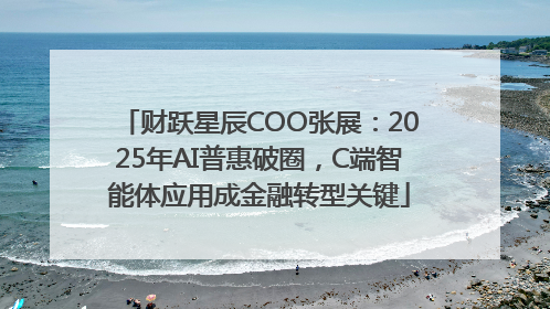 财跃星辰COO张展：2025年AI普惠破圈，C端智能体应用成金融转型关键