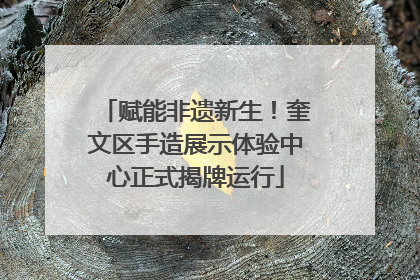赋能非遗新生！奎文区手造展示体验中心正式揭牌运行