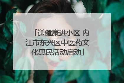 送健康进小区 内江市东兴区中医药文化惠民活动启动