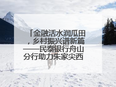 金融活水润瓜田，乡村振兴谱新篇——民泰银行舟山分行助力朱家尖西瓜甜蜜升级