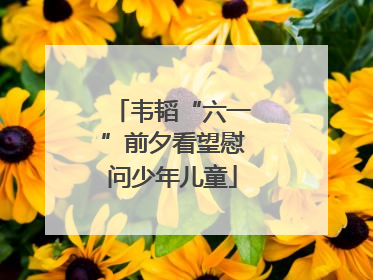 韦韬“六一”前夕看望慰问少年儿童
