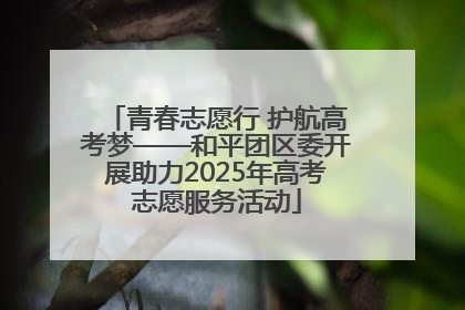 青春志愿行 护航高考梦——和平团区委开展助力2025年高考志愿服务活动