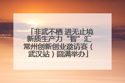 非武不栖 进无止境 新质生产力“智”汇常州创新创业邀请赛（武汉站）圆满举办