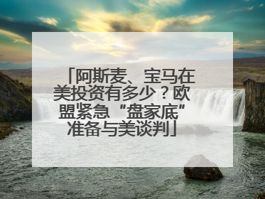 阿斯麦、宝马在美投资有多少？欧盟紧急“盘家底”准备与美谈判