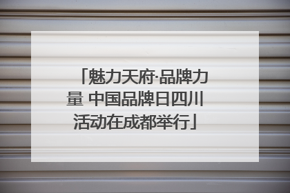 魅力天府·品牌力量 中国品牌日四川活动在成都举行