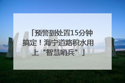 预警到处置15分钟搞定！海宁道路积水用上“智慧哨兵”