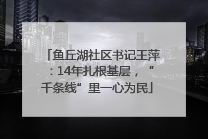 鱼丘湖社区书记王萍：14年扎根基层，“千条线”里一心为民