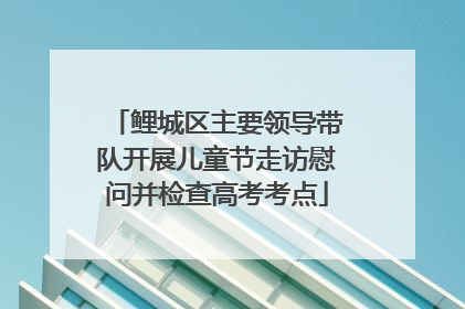 鲤城区主要领导带队开展儿童节走访慰问并检查高考考点
