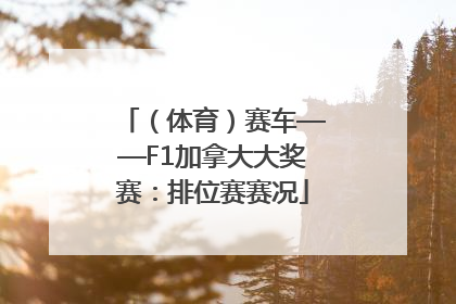 （体育）赛车——F1加拿大大奖赛：排位赛赛况
