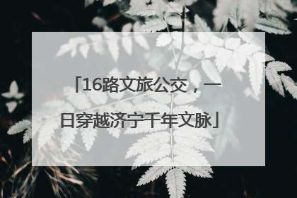 16路文旅公交，一日穿越济宁千年文脉
