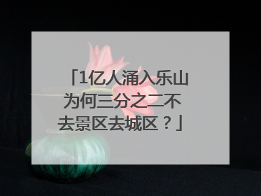 1亿人涌入乐山 为何三分之二不去景区去城区？