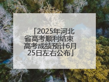 2025年河北省高考顺利结束 高考成绩预计6月25日左右公布