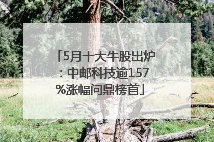 5月十大牛股出炉：中邮科技逾157%涨幅问鼎榜首